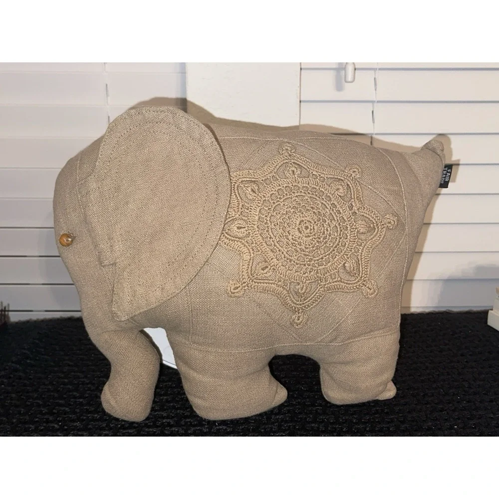 Fair‎ Trade Elephant Decorative Throw Pillow BOHO Crochet